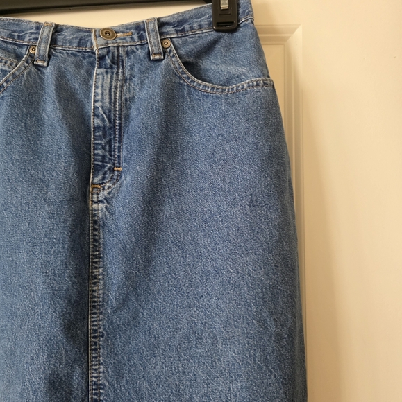 SOLD Vintage Liz Claiborne Liz Wear Jeans maxi Denim Skirt Womens 4 - Picture 3 of 6